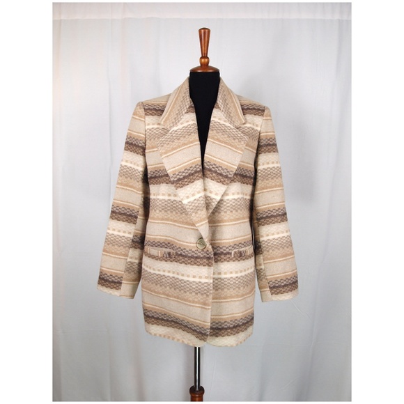 90's Braetan South West Blanket Wool Blend Blazer - Picture 1 of 8